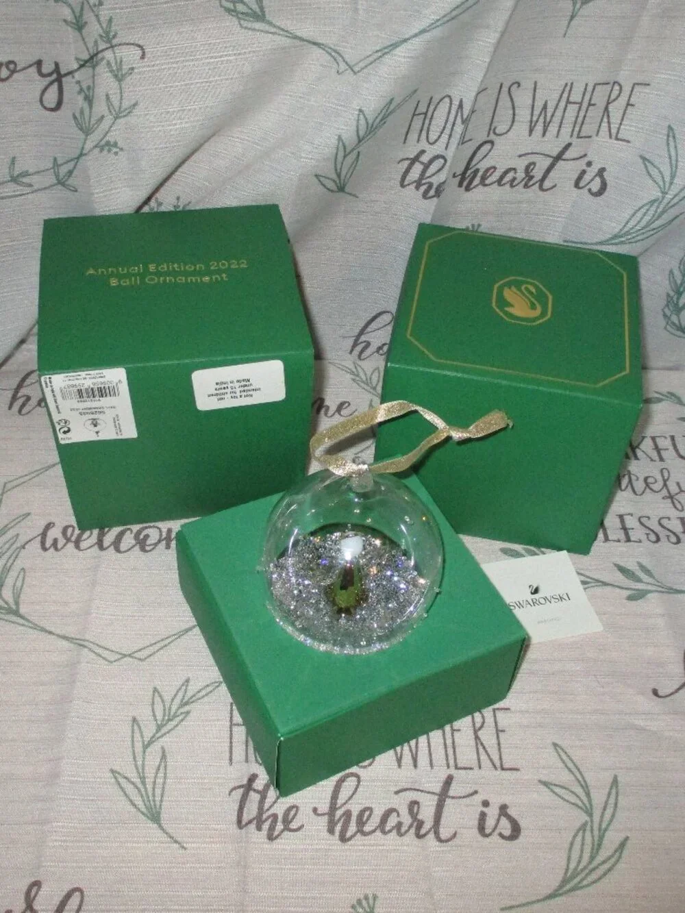 3 Swarovski Crystal Annual Christmas  Ball Ornaments  2022 -2023-2024 in box